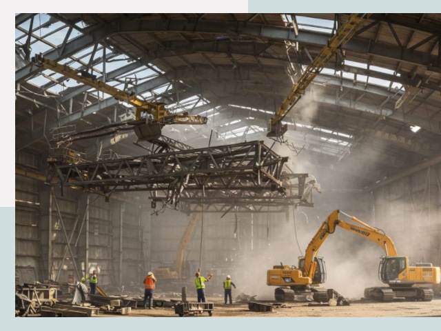 Демонтаж ангаров в Сосногорске от 619 руб. за м²